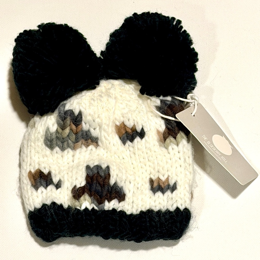 Charming Animal Print Knit Pom-Pom Hat for Baby - Black, Brown and White